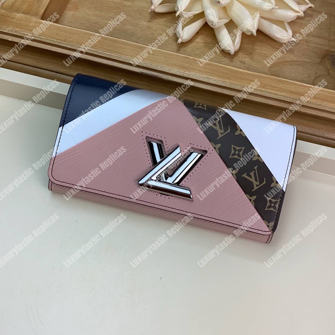 LV Twist Wallet Epi Leather Monogram Blanc Rose