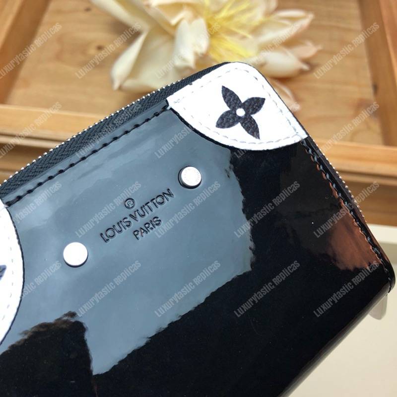 LV Zippy Coin Purse Patent Leather Monogram Black