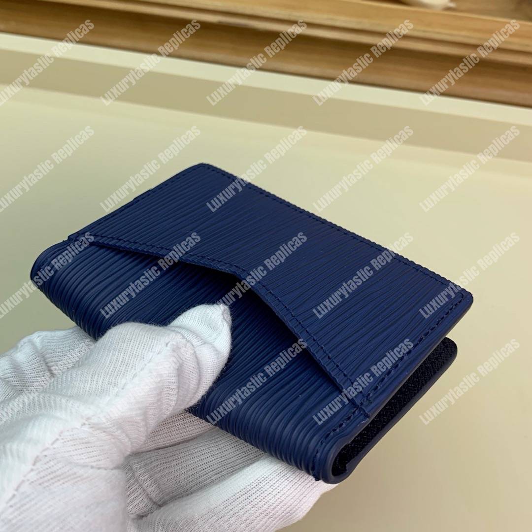 LV Pocket Organizer Epi Leather Marine Bleu Initals