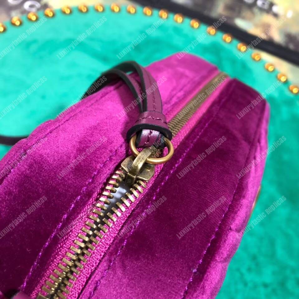 G*u*i gg marmont velvet small shoulder bag fuchsia