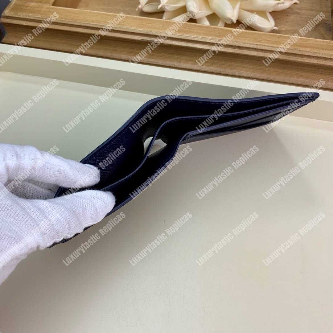 LV Multiple Wallet Epi Leather Marine Bleu Initials