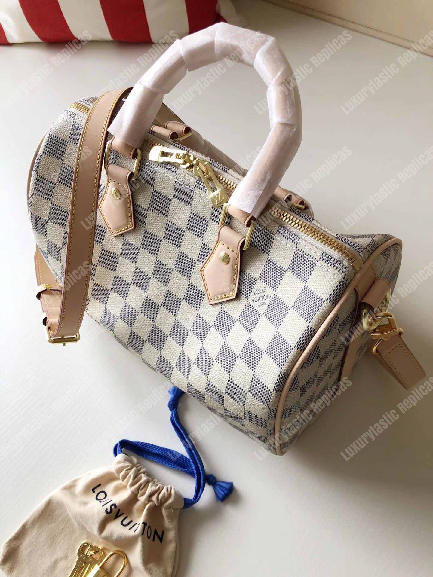 LV Speedy Bandouliere 30 Damier Azur Canvas