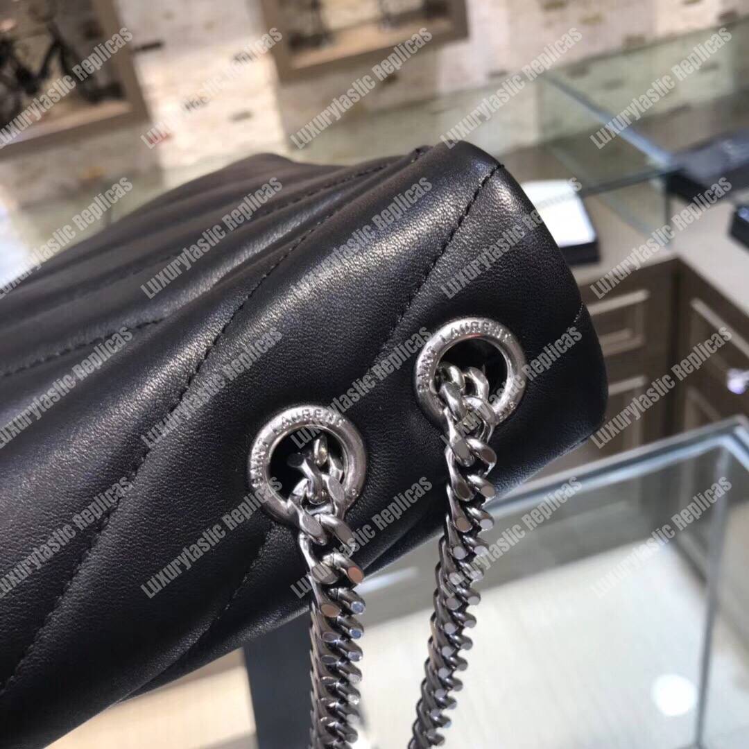 Saint Laurent Loulou Small In “Y” Matelassé Leather Black