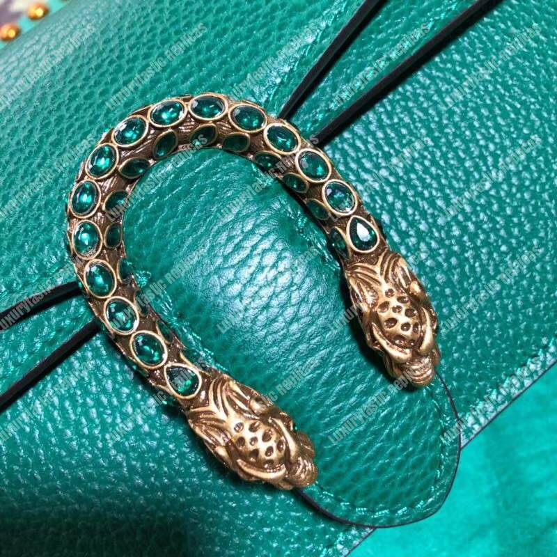 G*u*i dionysus leather small bag emerald green