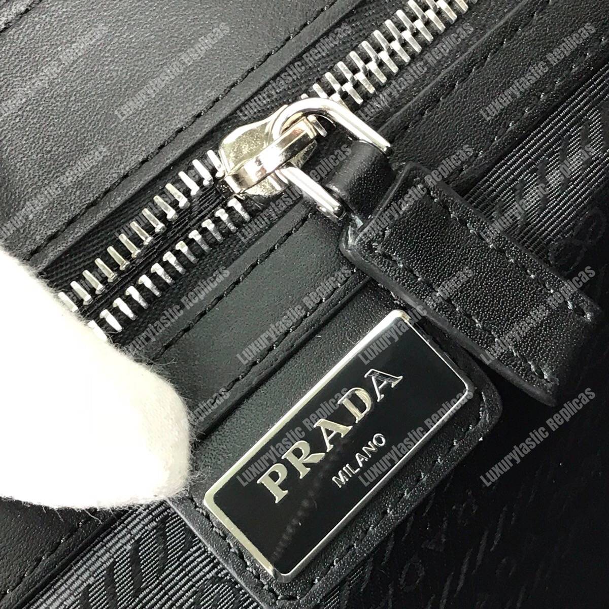Pra*a saffiano leather men’s bag red / beige