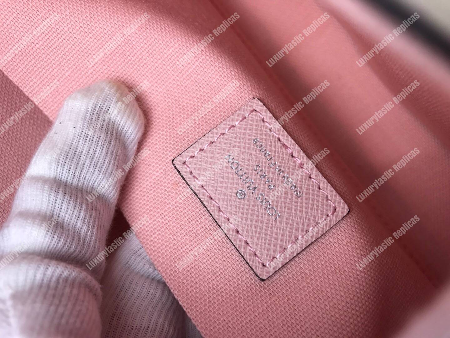 LV Pochette Felicie Epi Leather Rose Ballerine