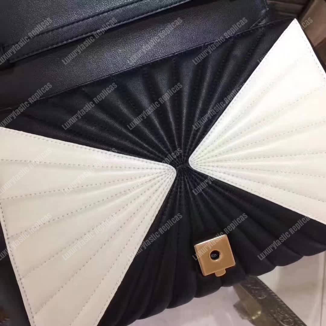 G*u*i queen margaret top handle bag black white