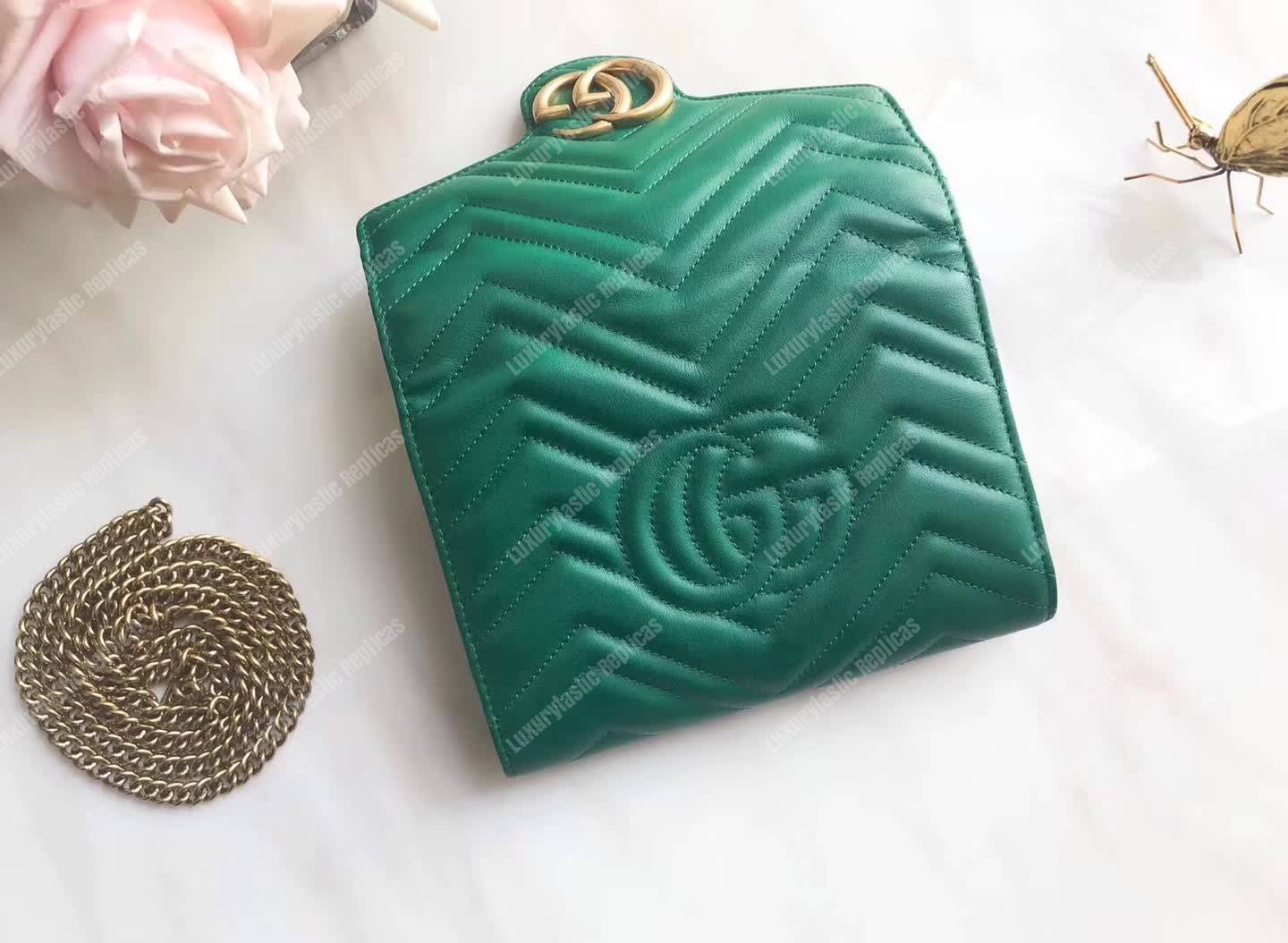 G*u*i gg marmont matelasse mini bag emerald green