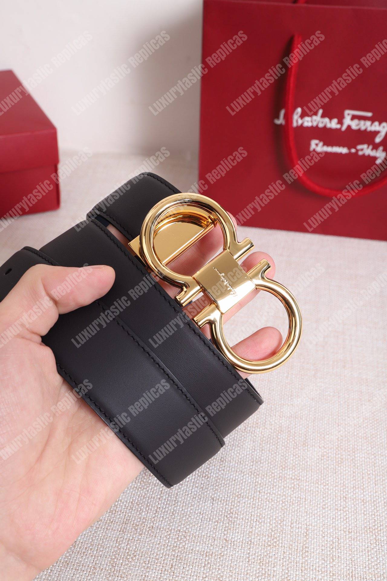 Salvatore Ferragamo Adjustable and Reversible Gancini Belt