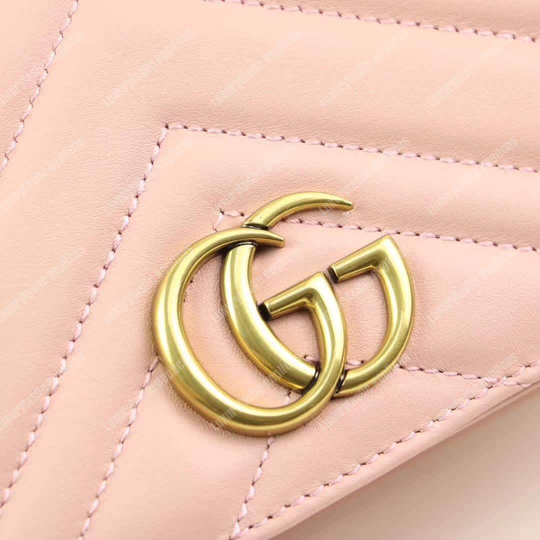 G*u*i gg marmont mini leather bag pink