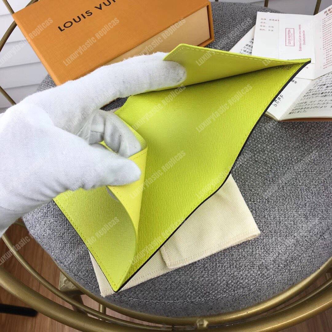 LV Passport Cover Taiga Monogram Jaune