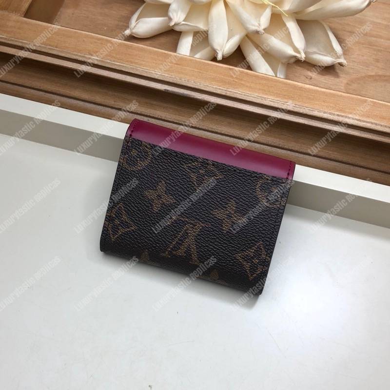 LV Zoé Wallet Monogram Fuchsia colored leather
