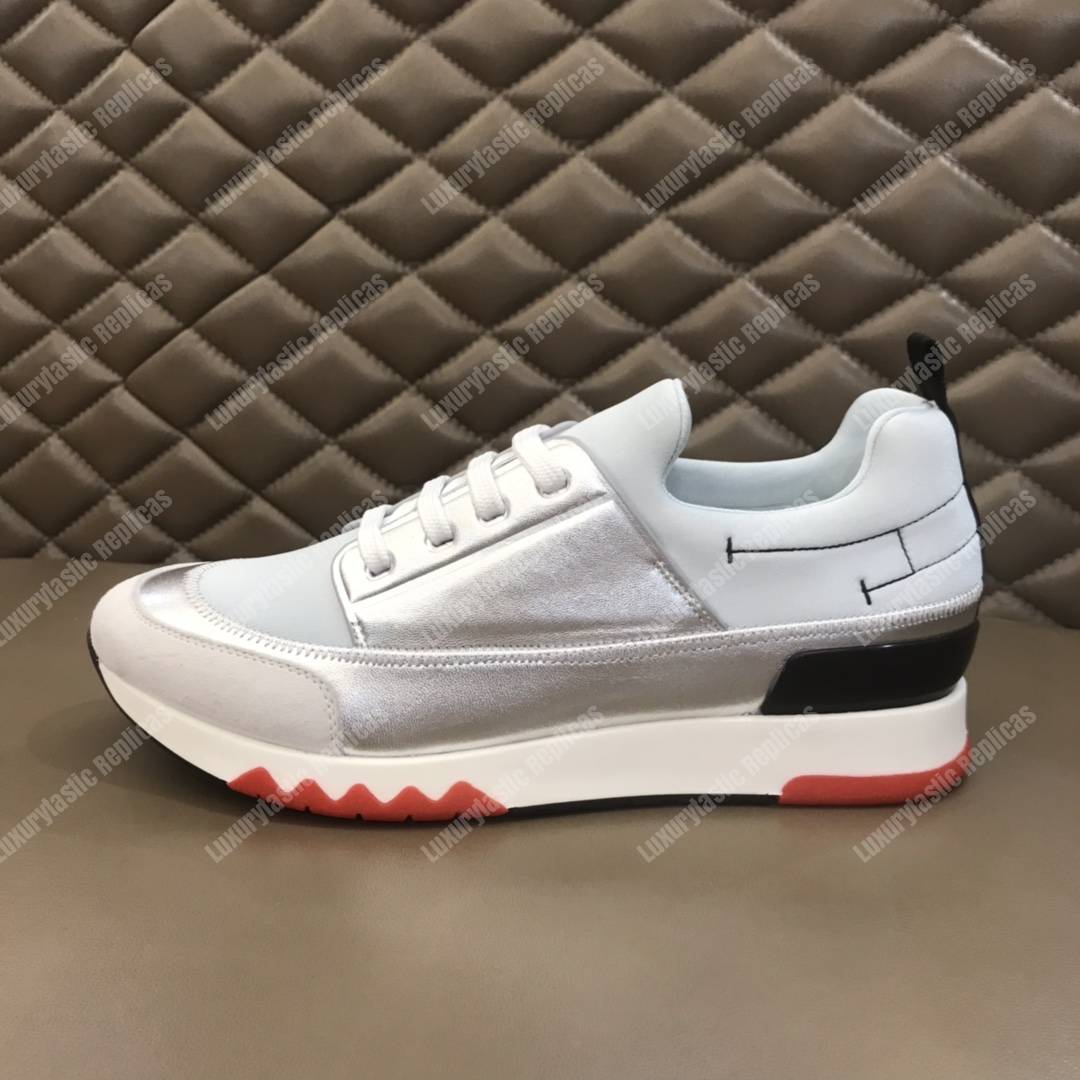 H**mes stadium sneaker silver