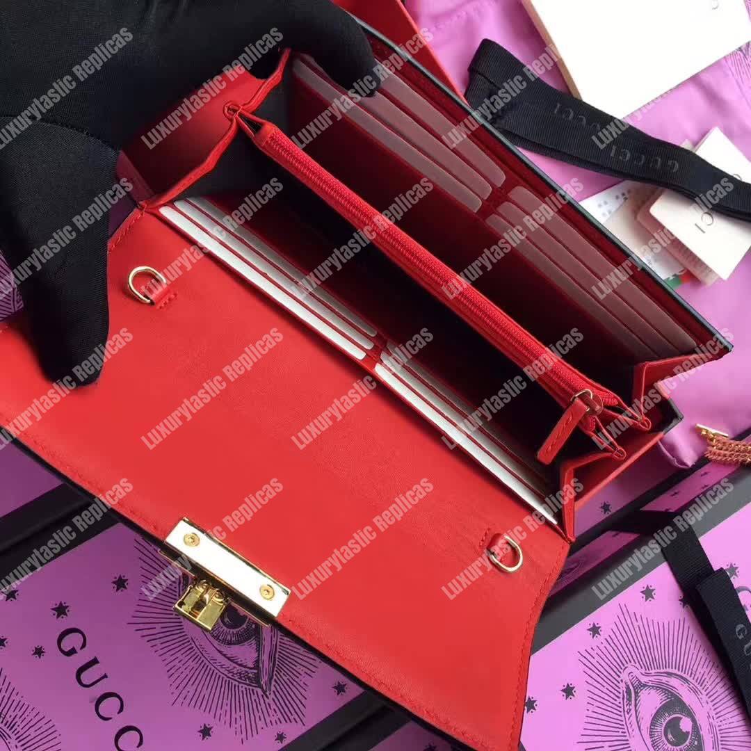 G*u*i gg padlock continental wallet red