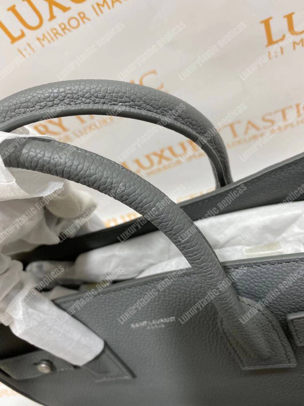 Saint Laurent Sac De Jour Baby Grained Leather Grey