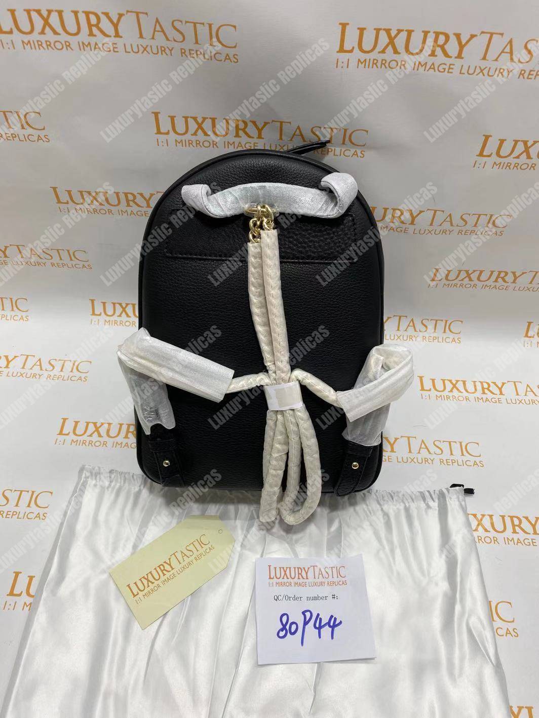 G*u*i soho leather chain backpack black