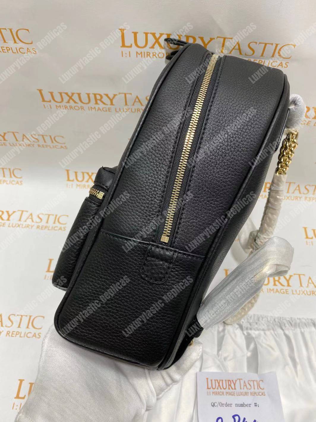 G*u*i soho leather chain backpack black