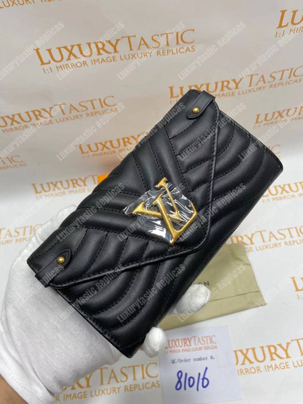 LV New Wave Long Wallet Black