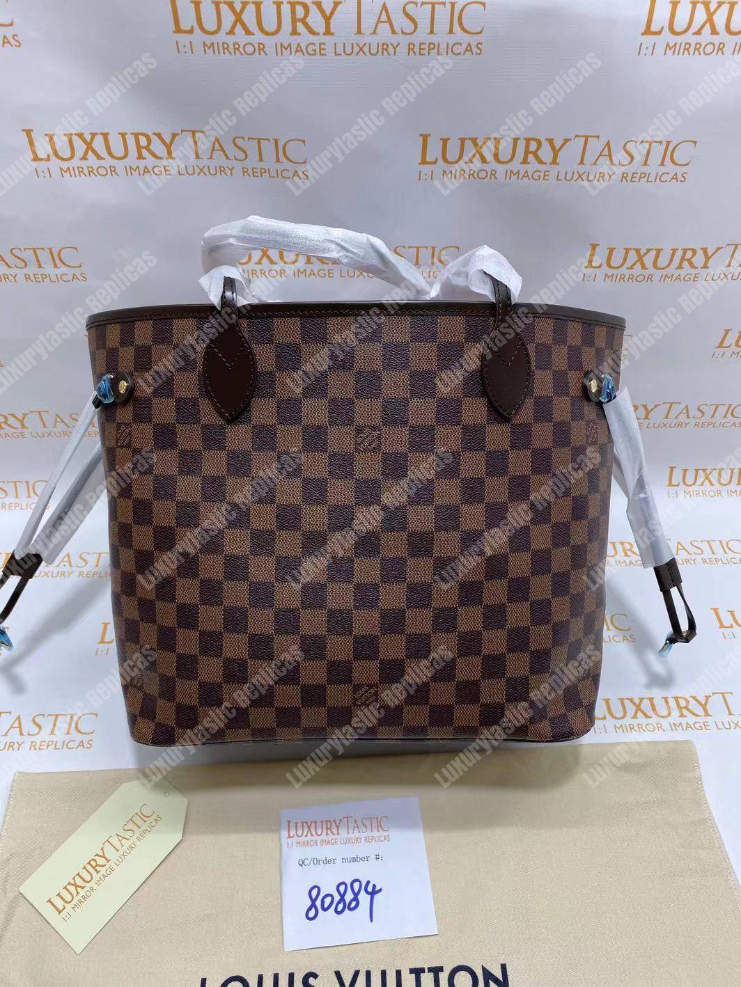 LV Neverfull MM Damier Ebene Cherise