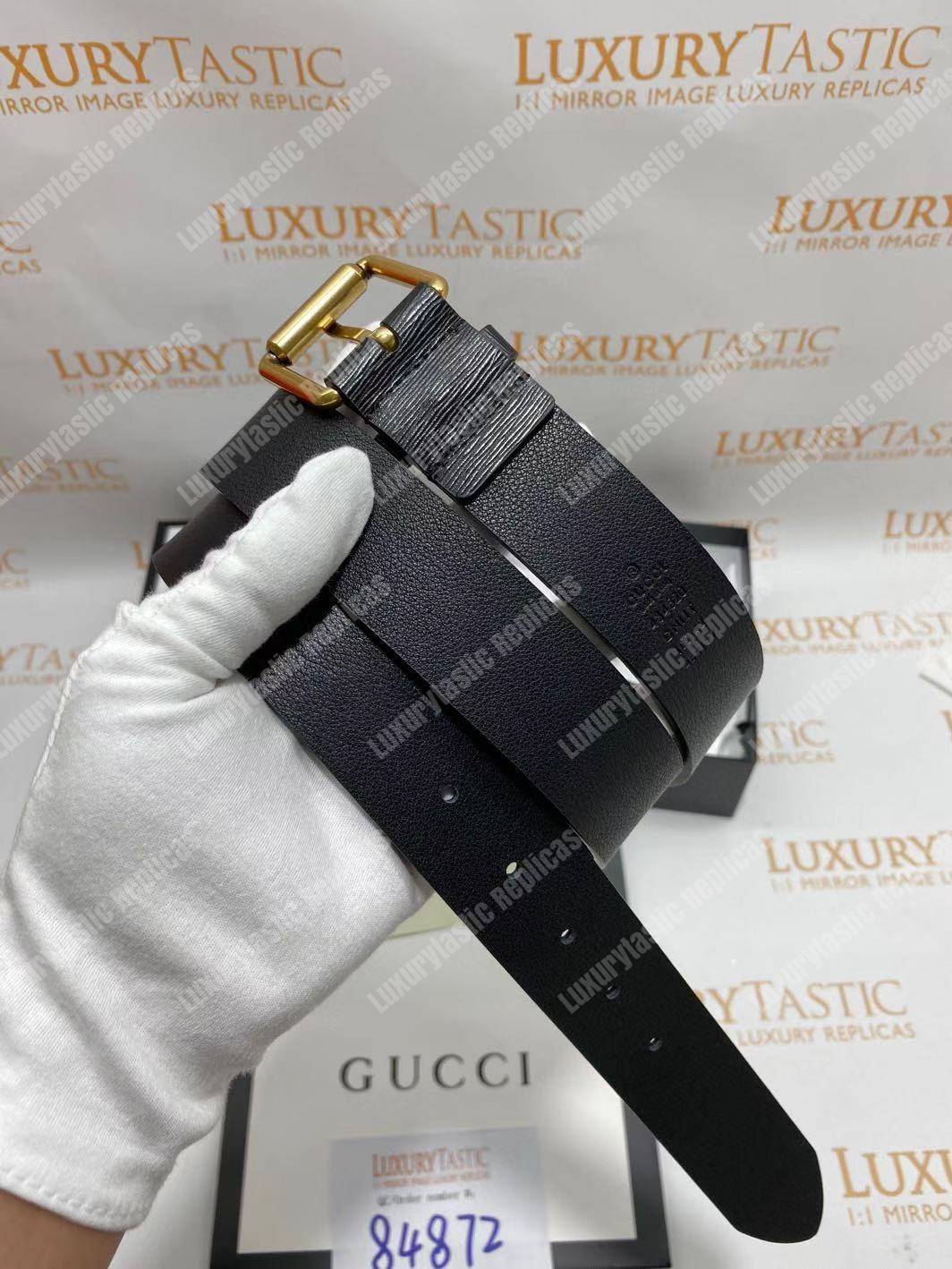 G*u*i leather belt with bee