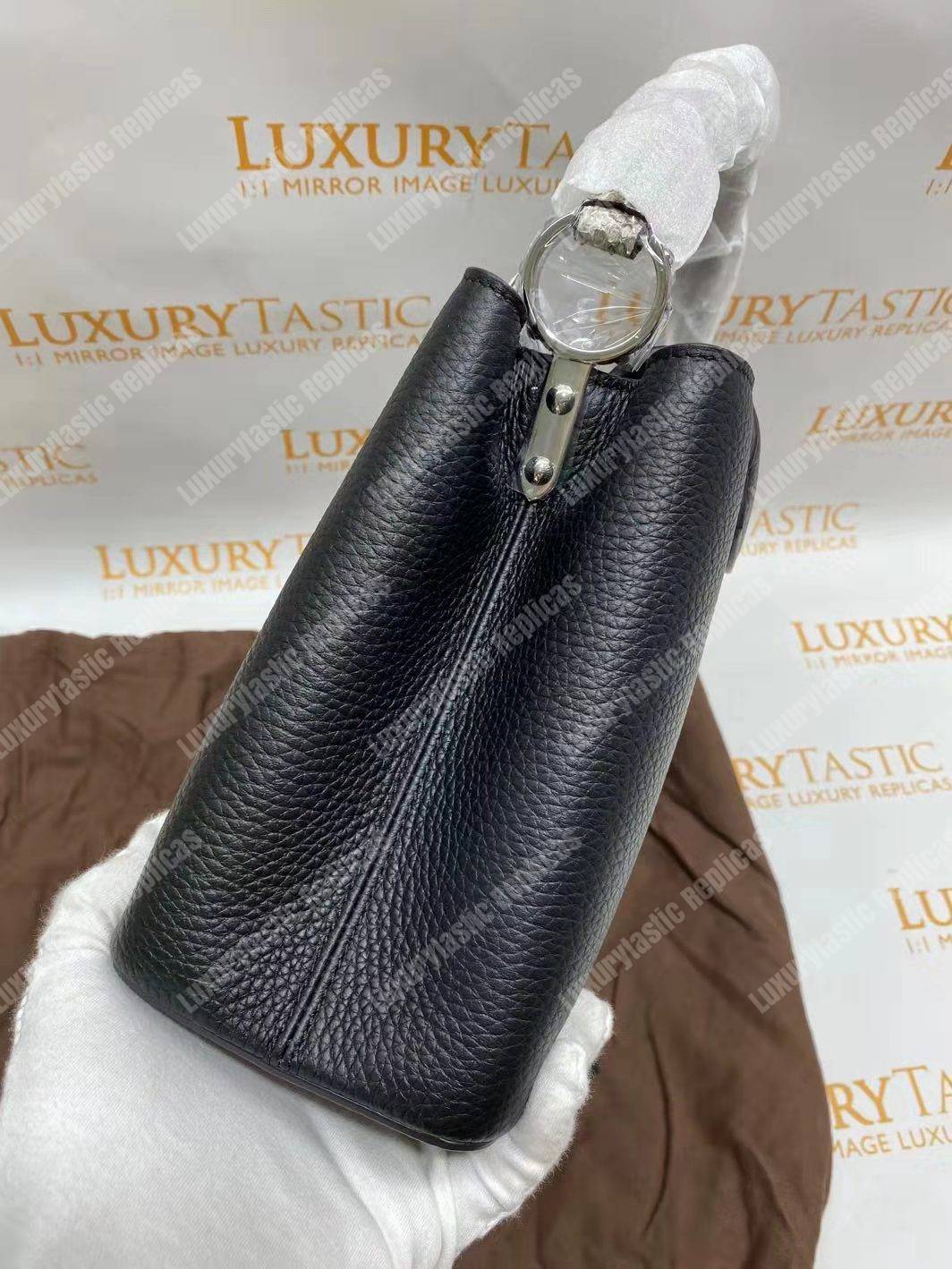 LV Capucines PM Noir Python Leather Trim