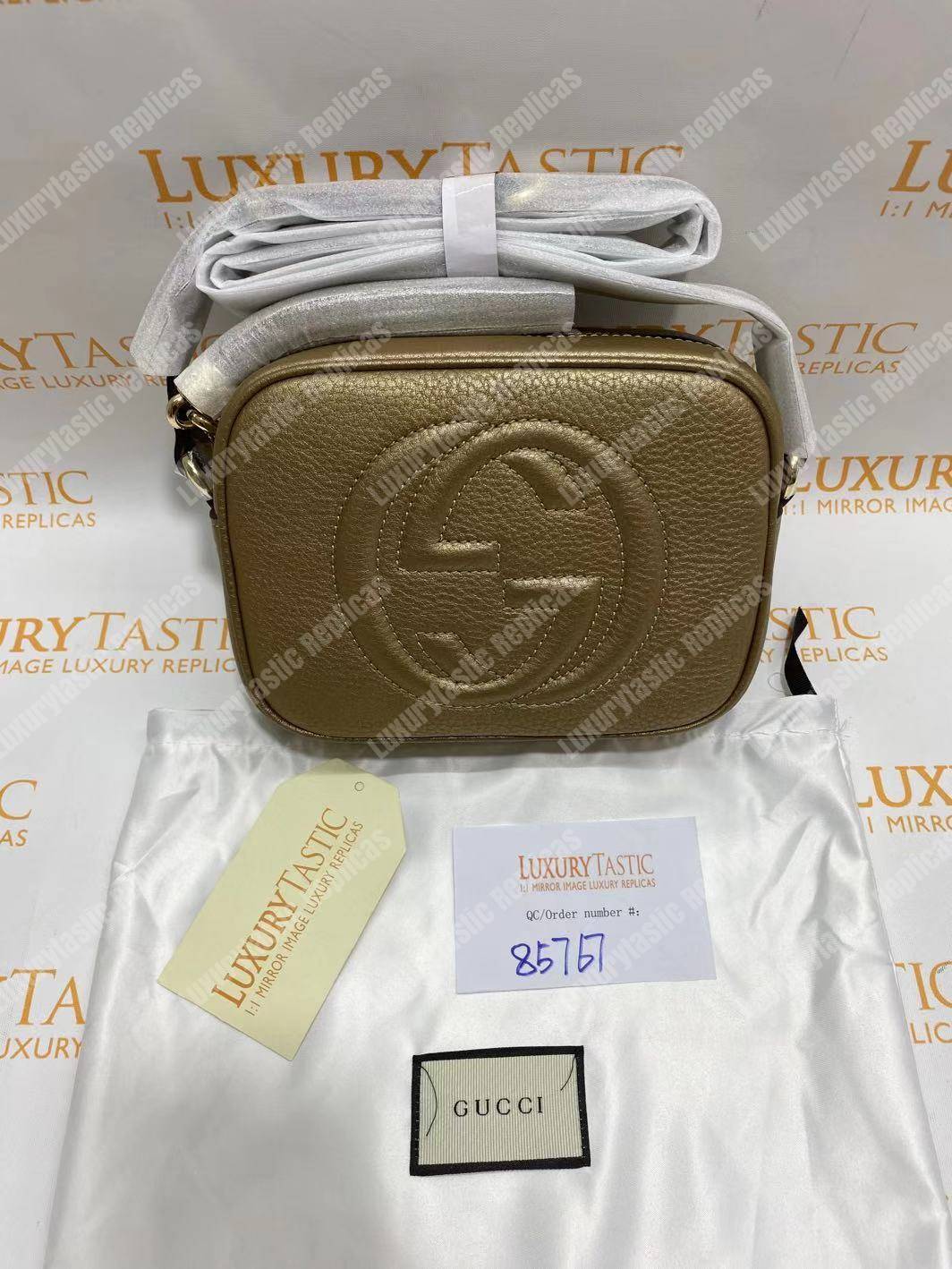 G*u*i soho small leather disco bag champagne
