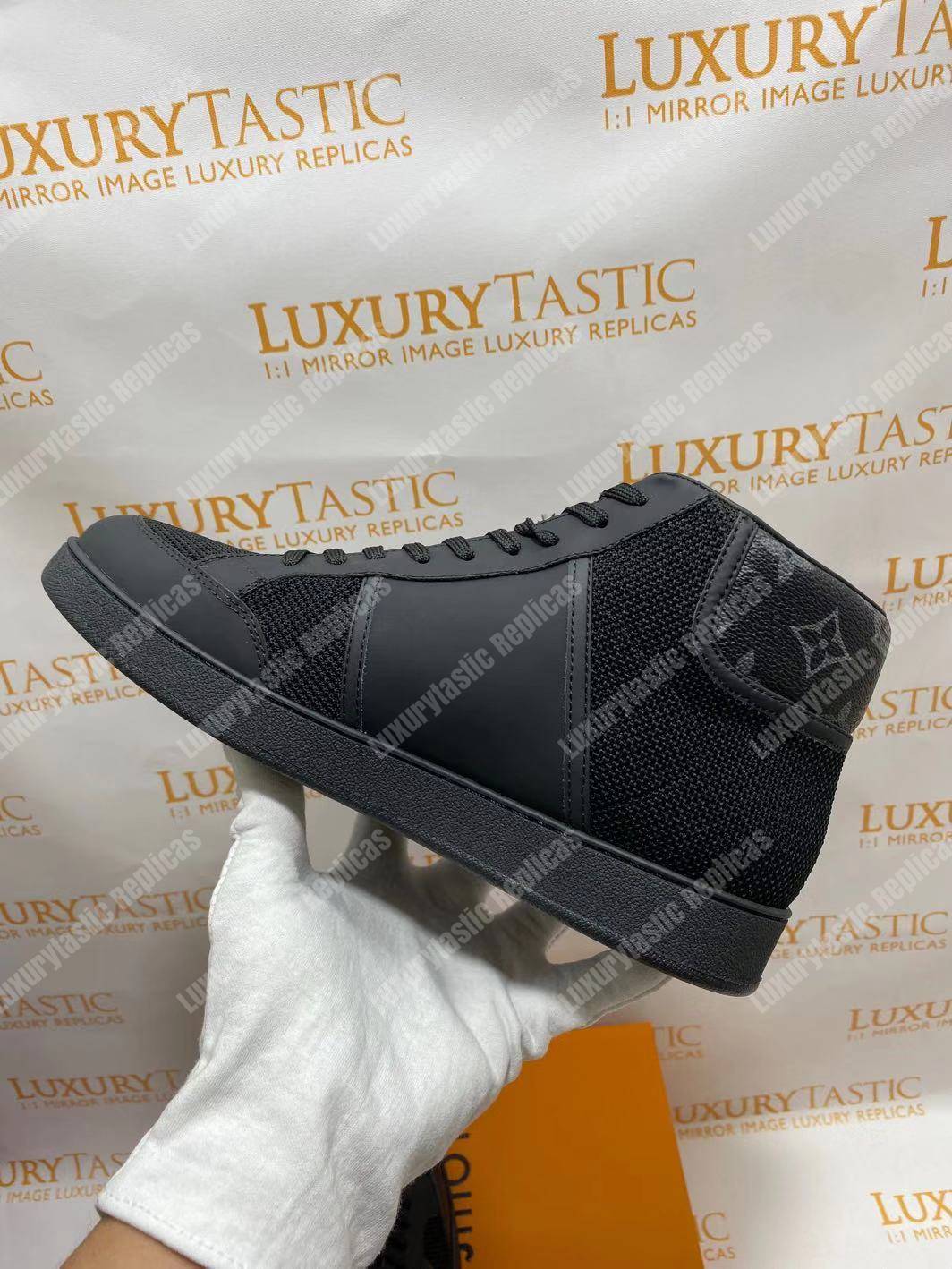 LV Rivoli Zip On The Side Sneaker Boot Black