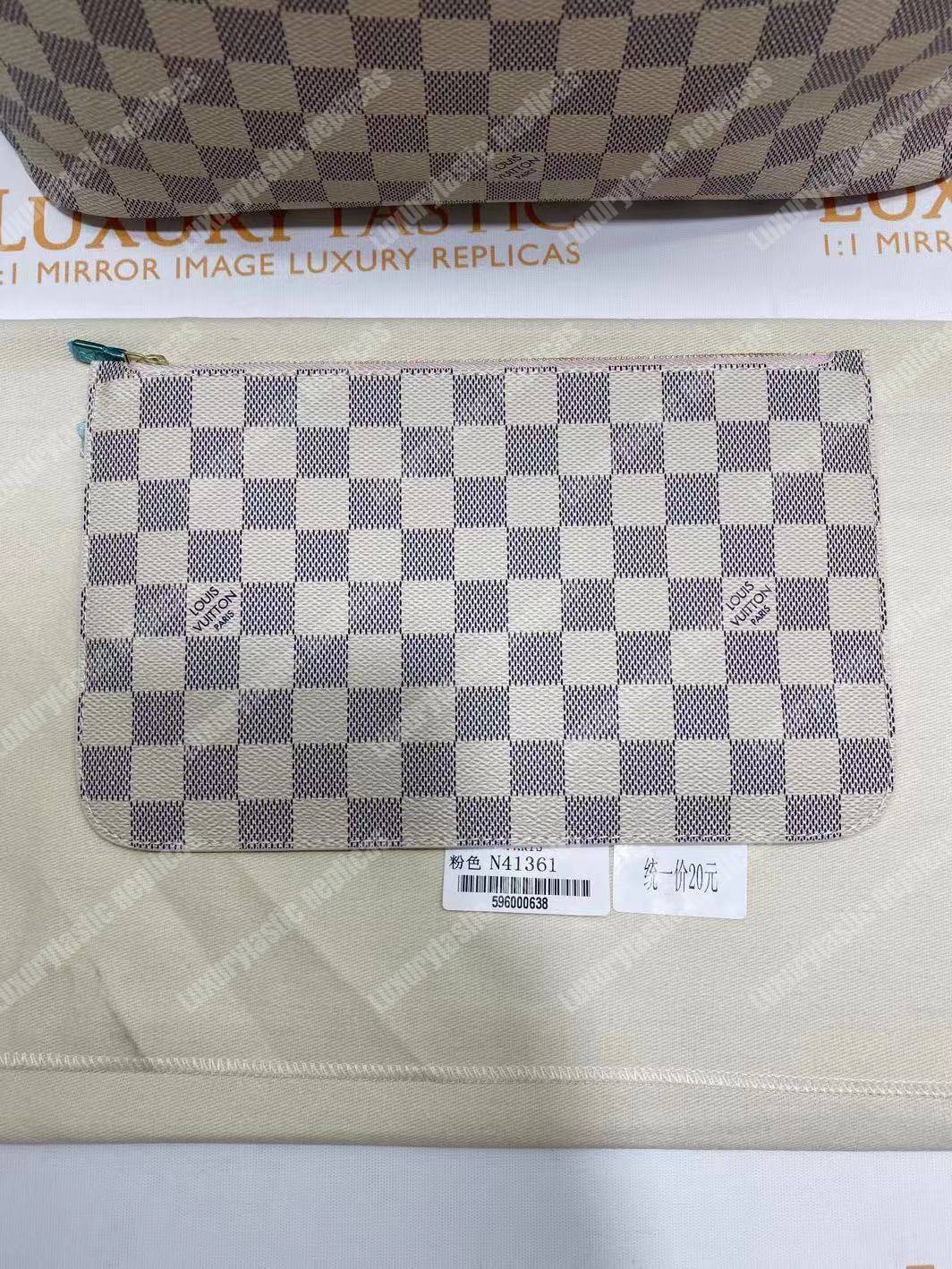 LV Neverfull MM Damier Azur Rose Ballerine