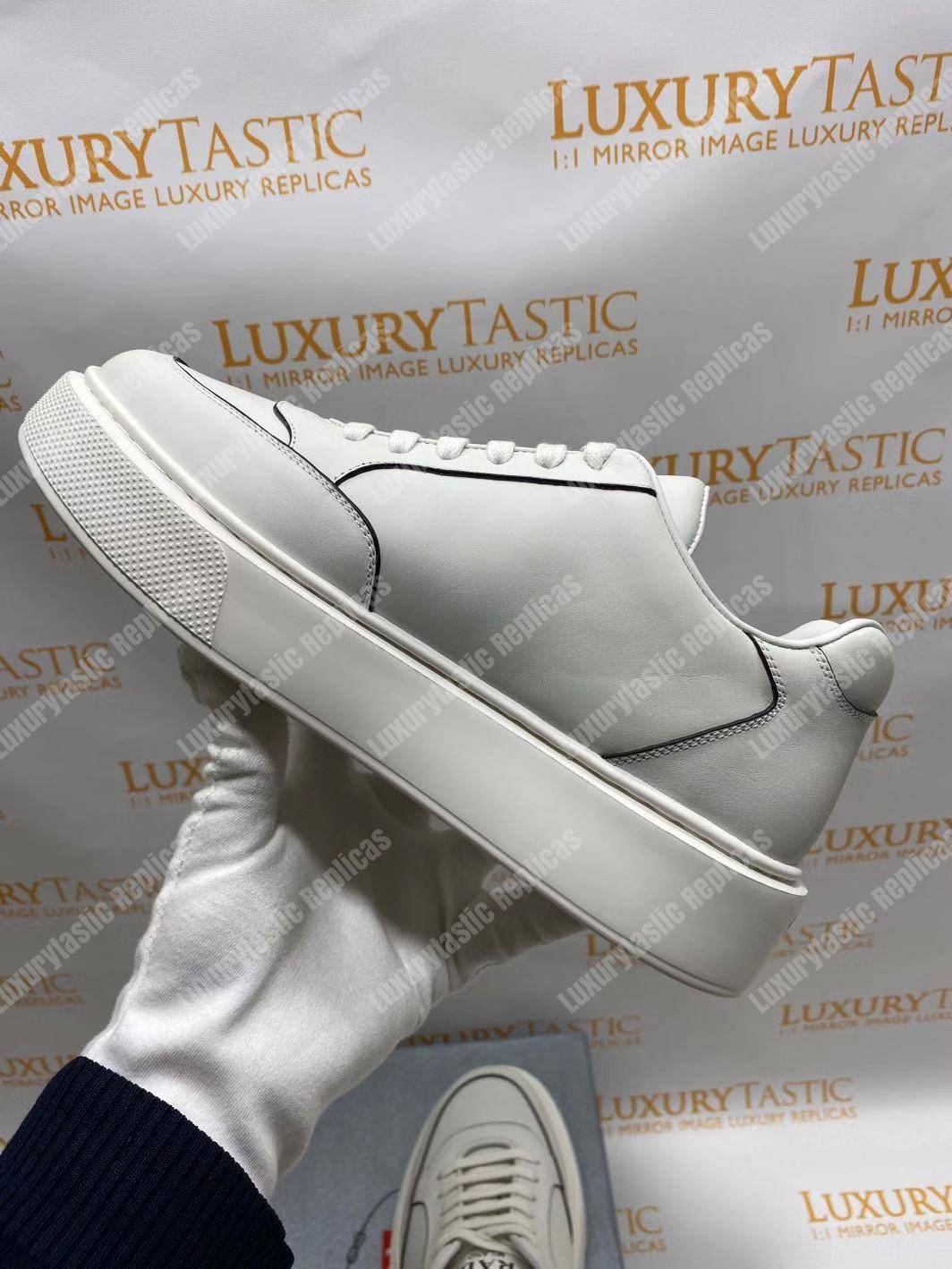 Pra*a leather sneakers white/black linning