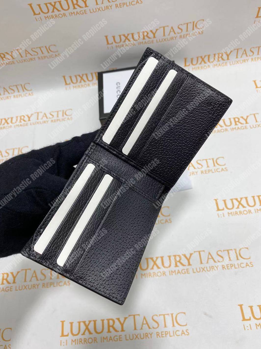 G*u*i animalier leather wallet bee metal detail black