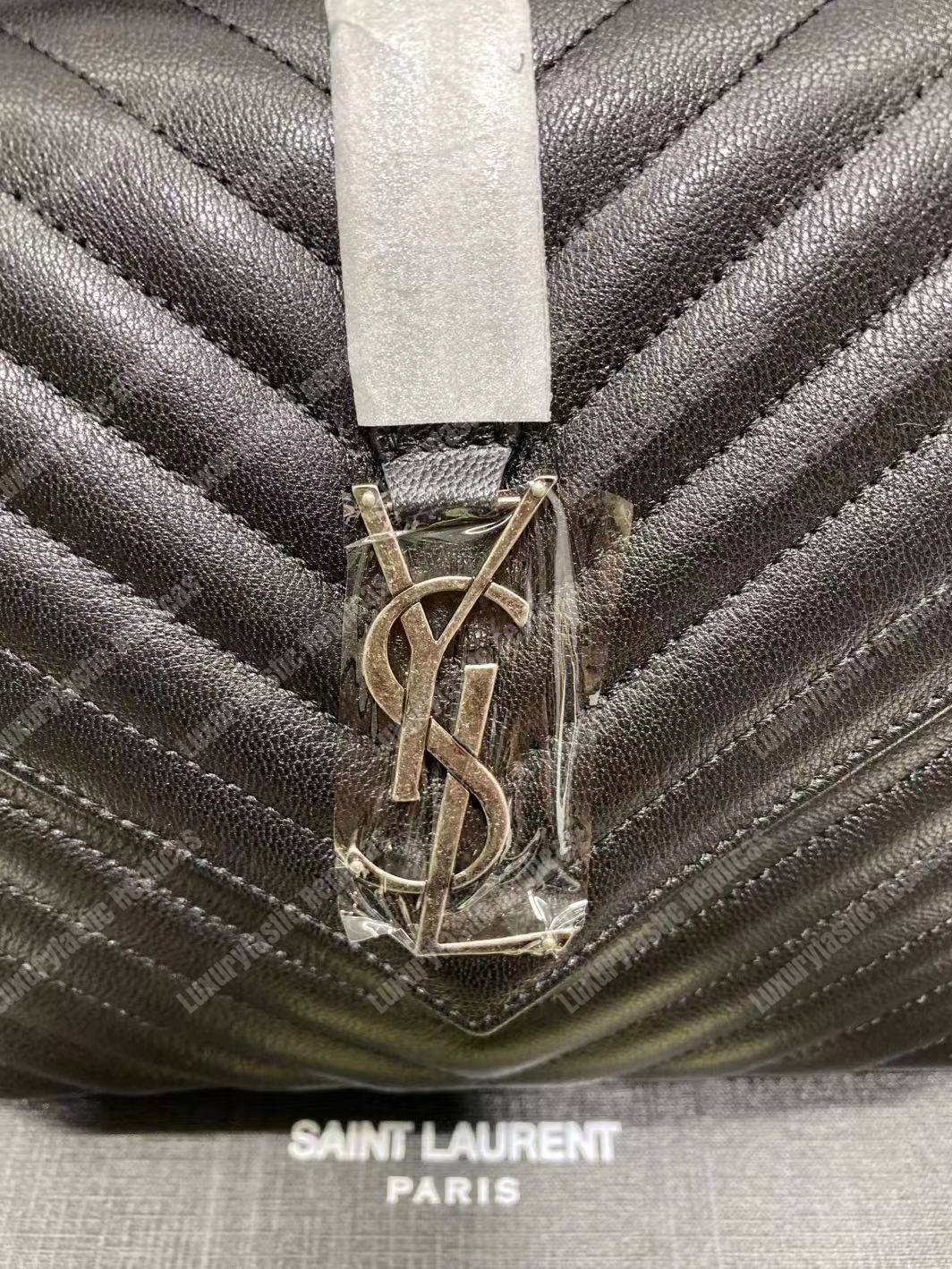 Saint Laurent Classic Medium College Monogram Black Silver-Toned