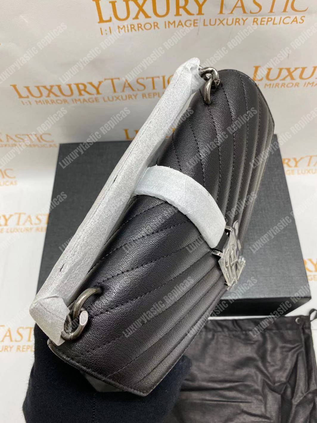 Saint Laurent Classic Medium College Monogram Black Silver-Toned