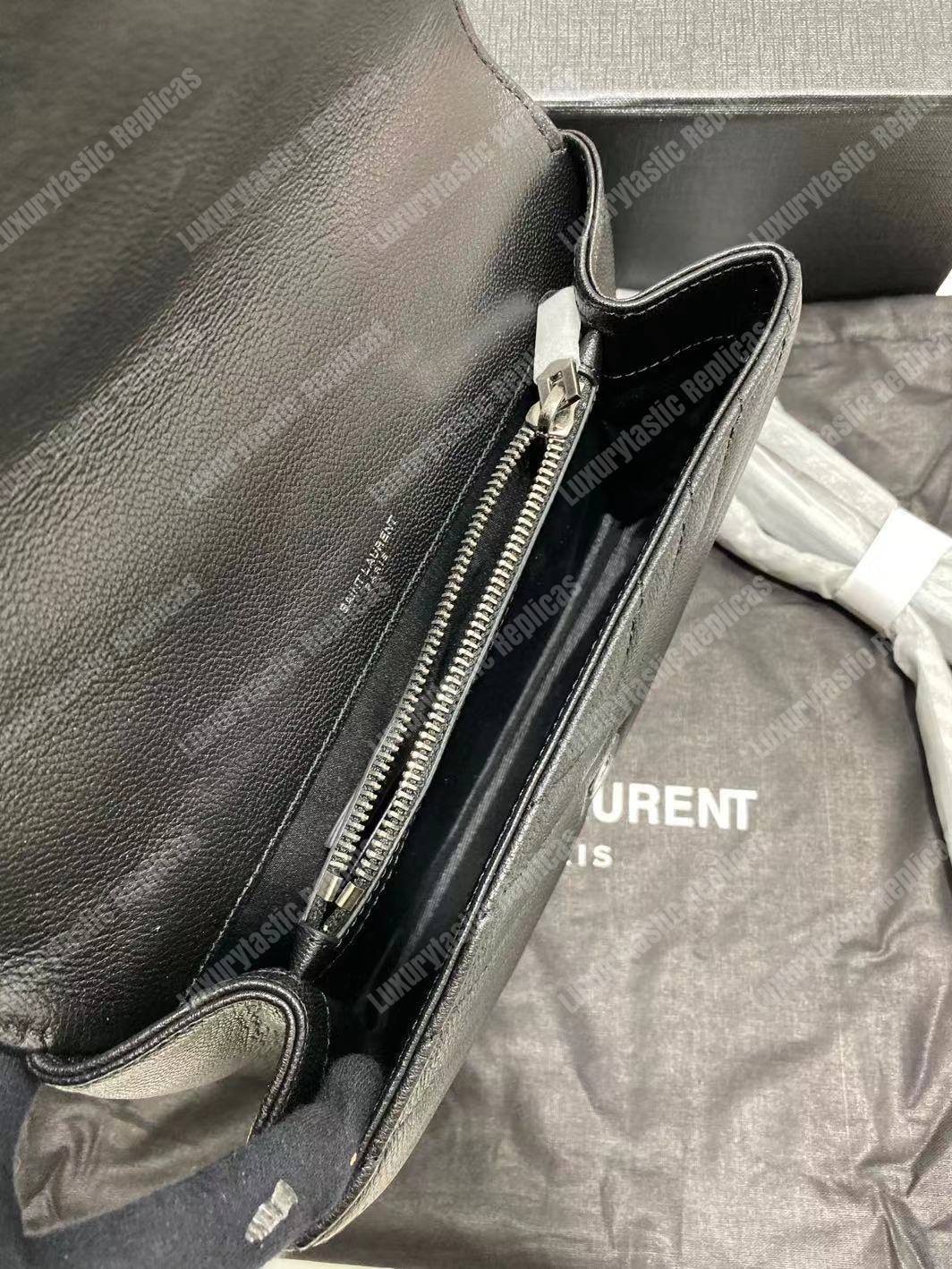 Saint Laurent Classic Medium College Monogram Black Silver-Toned