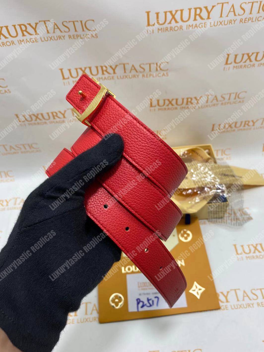 LV Initiales 30MM Reversible Belt Monogram Canvas Red