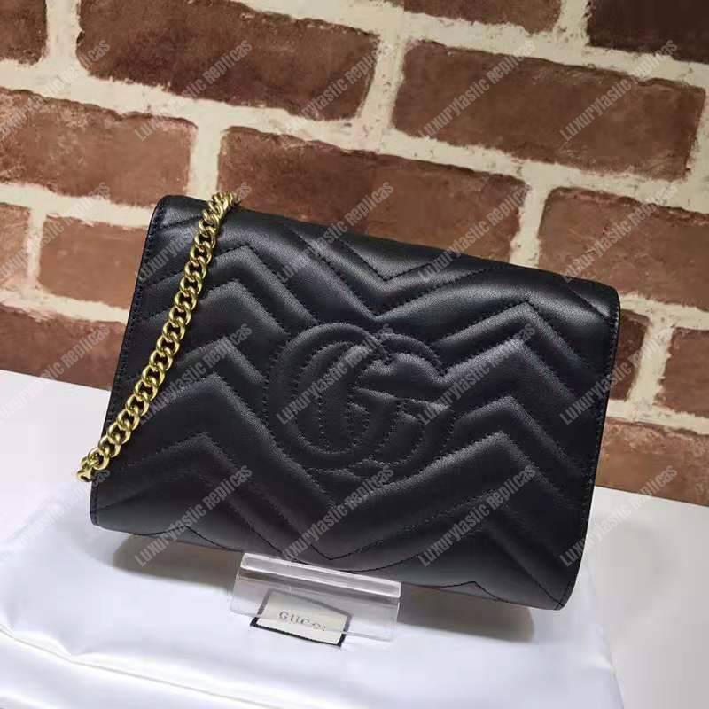 G*u*i gg marmont matelasse mini bag black