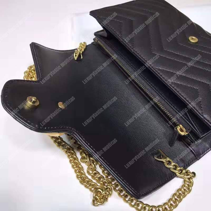 G*u*i gg marmont matelasse mini bag black