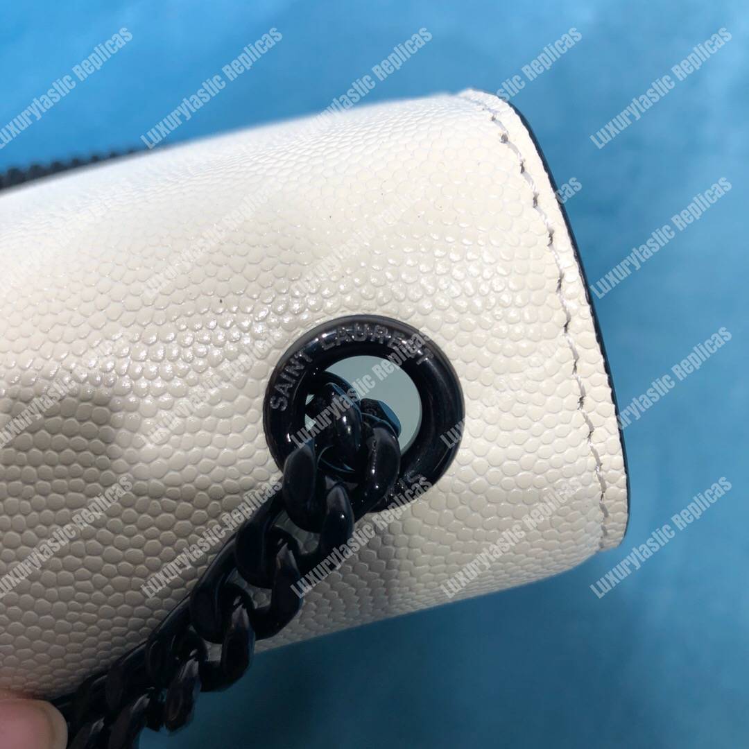 Saint Laurent Kate Small In Grain De Poudre Embossed Leather White