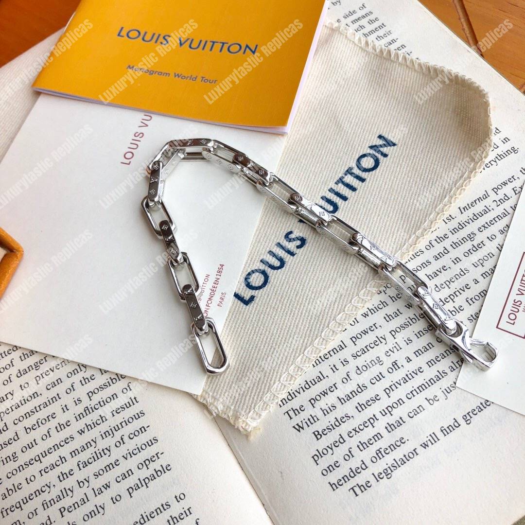 LV Monogram Chain Bracelet Silver