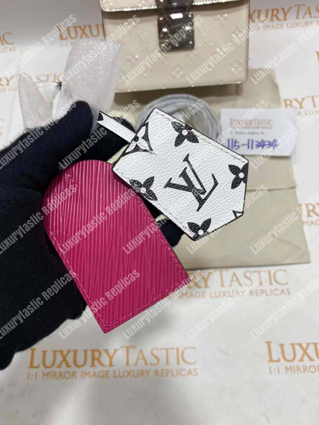 LV Spring Street Monogram Vernis Creme Beige
