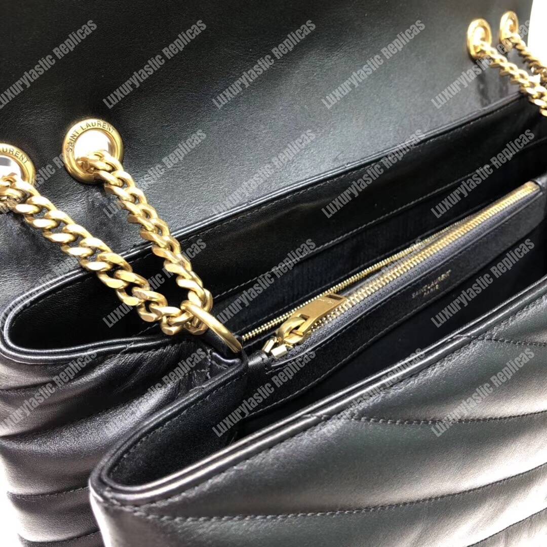 Saint Laurent Loulou Large In “Y” Matelassé Leather Black