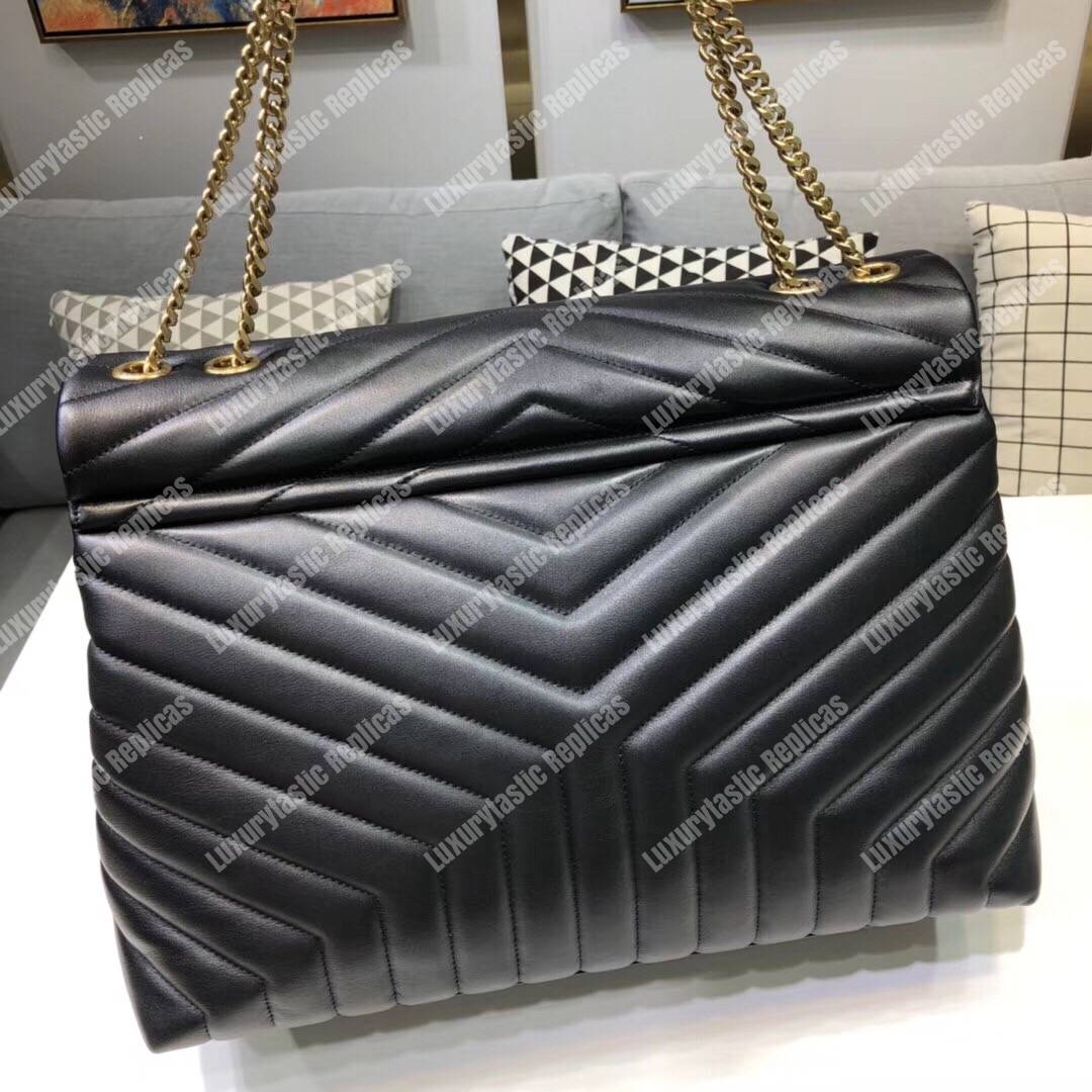 Saint Laurent Loulou Large In “Y” Matelassé Leather Black