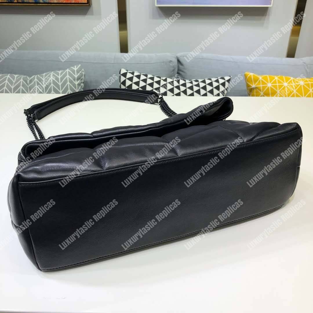 Saint Laurent Loulou Puffer Medium Bag In Quilted Lambskin Black