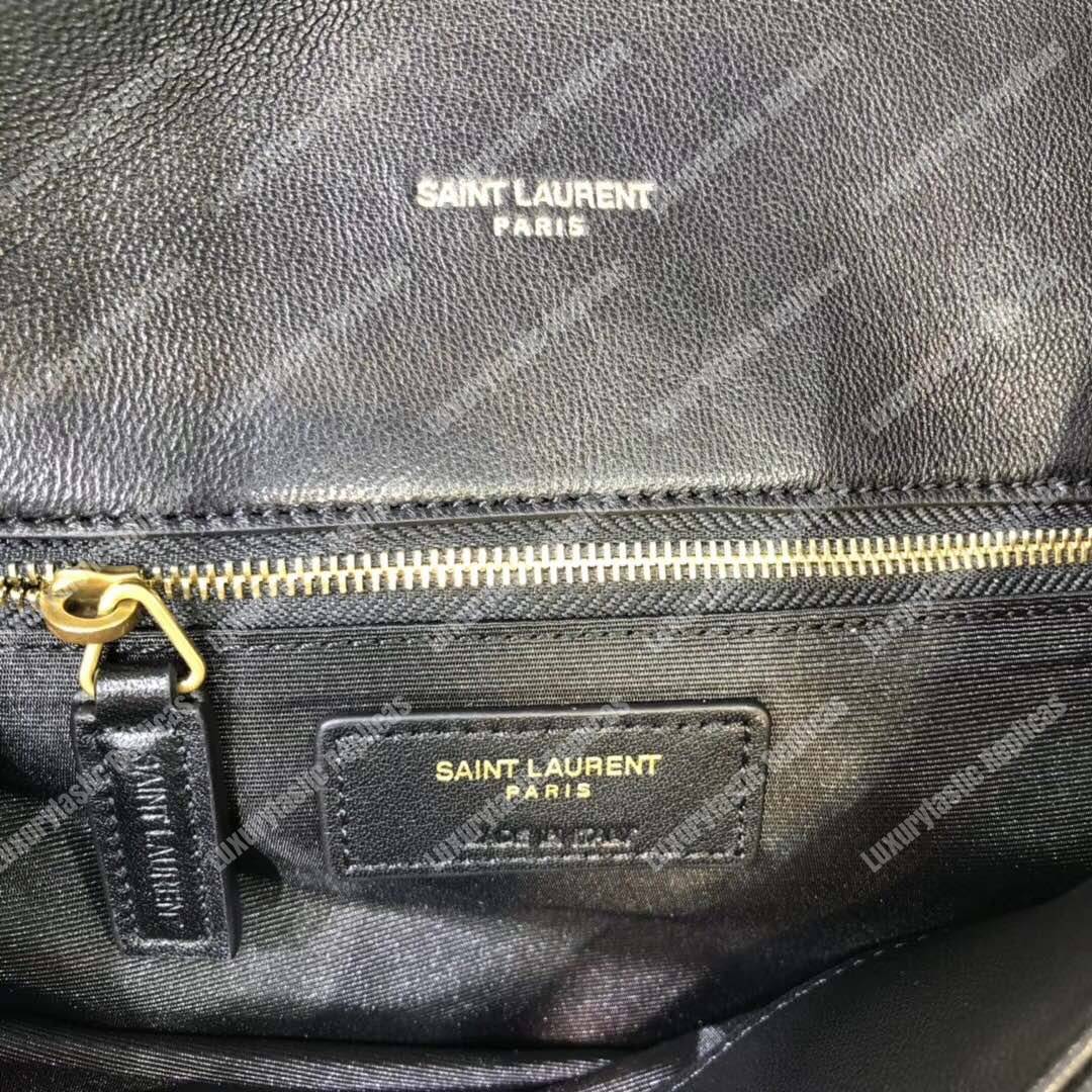 Saint Laurent Loulou Puffer Medium Bag In Quilted Lambskin Black