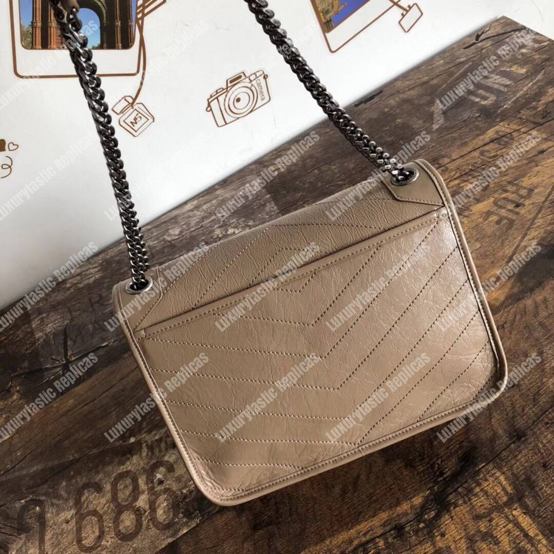 Saint Laurent Niki Baby In Vintage Leather Gold Sand