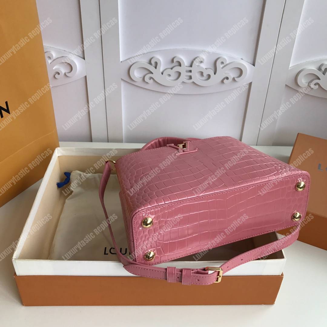 LV Capuccines BB Crocodilien Mat Rose Tourmaline