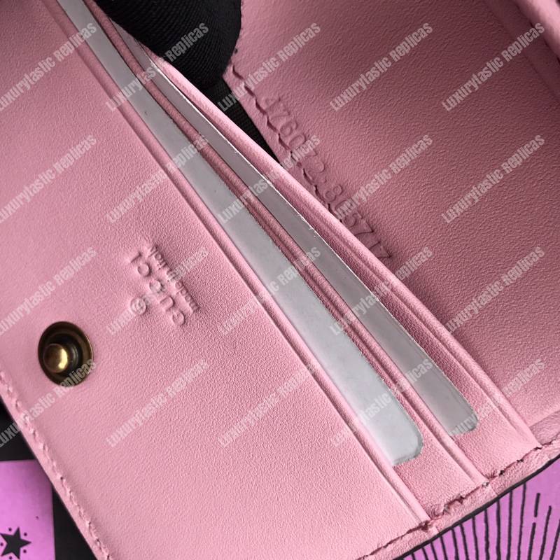 G*u*i queen margaret leather card case wallet white pink red