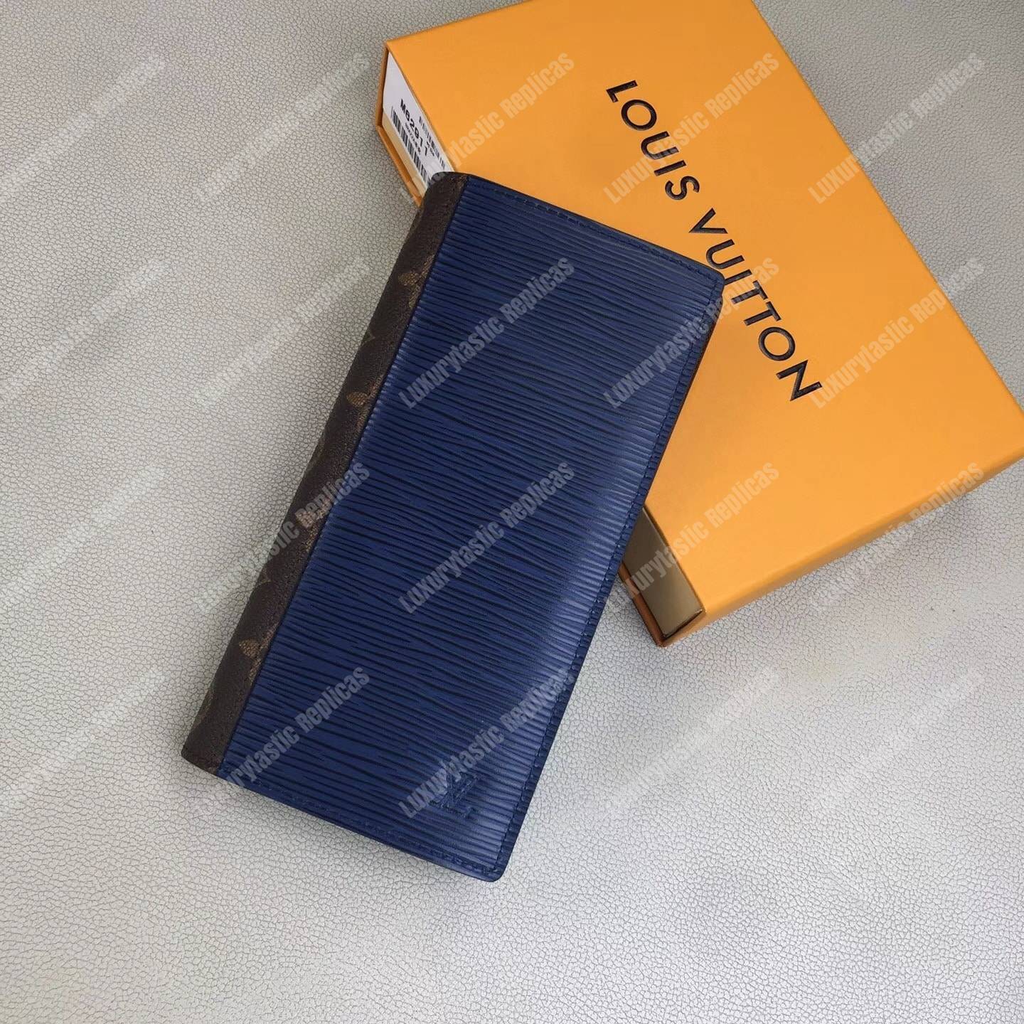 LV Brazza Wallet Epi Leather Blue