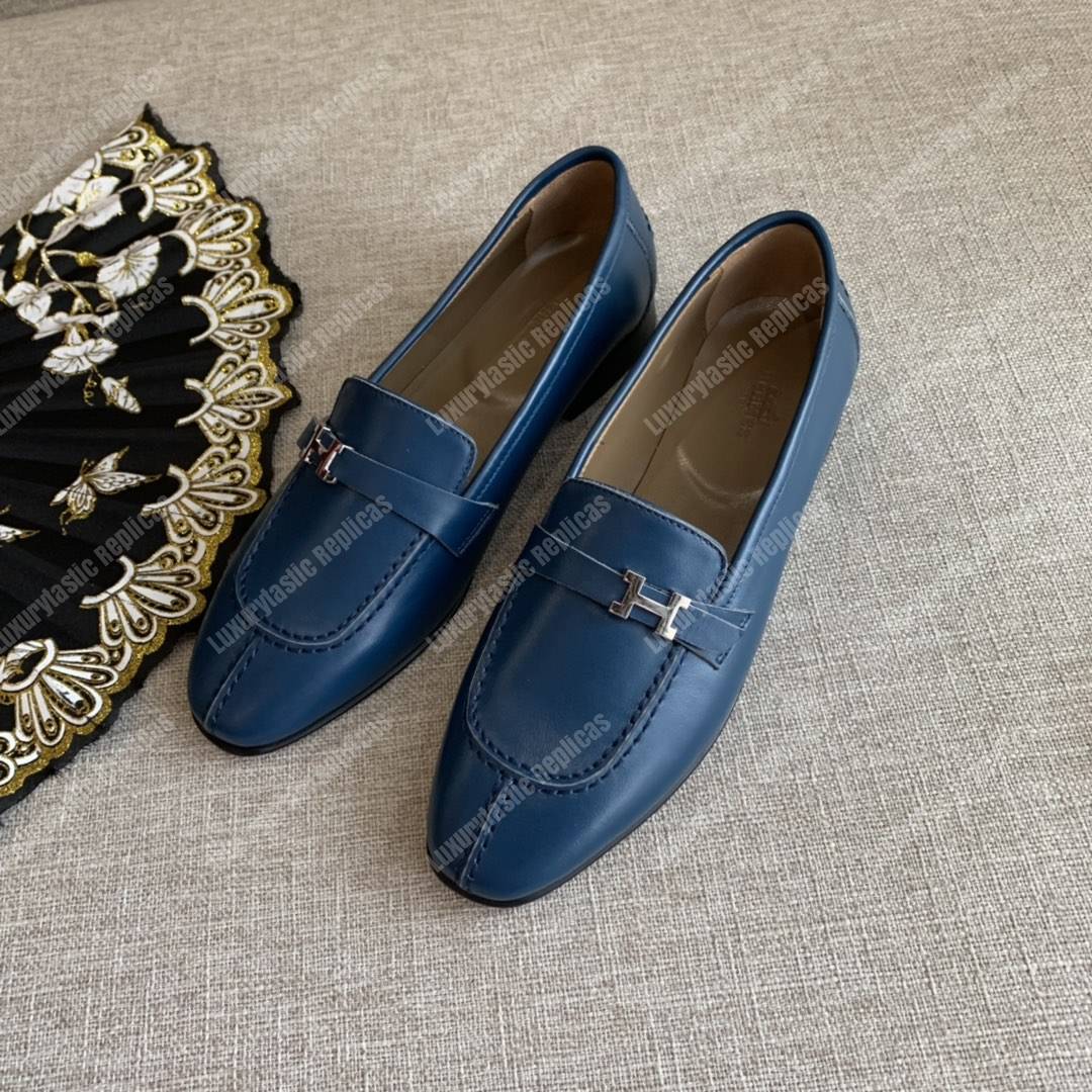 H**mes h buckle loafer bleu maritime