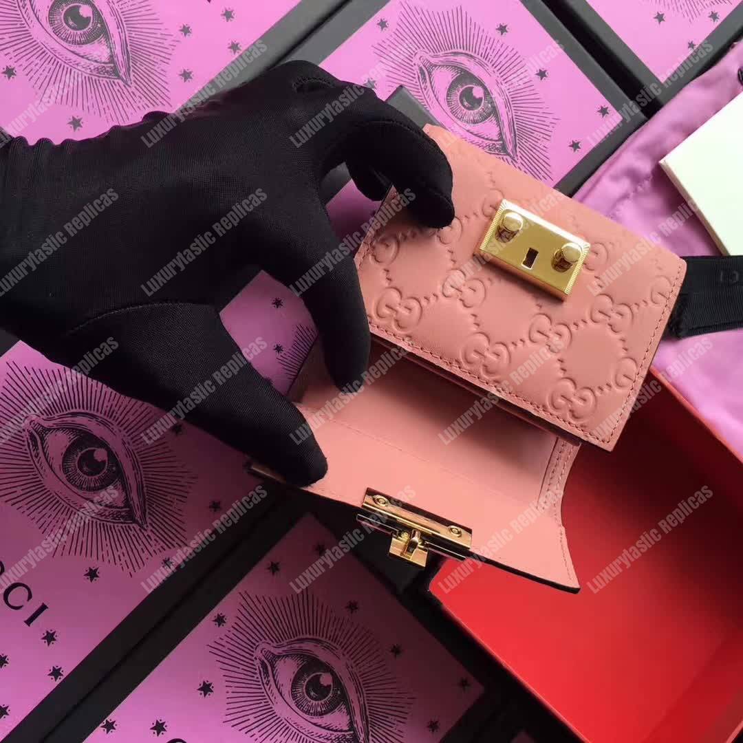 G*u*i gg padlock wallet magnolia