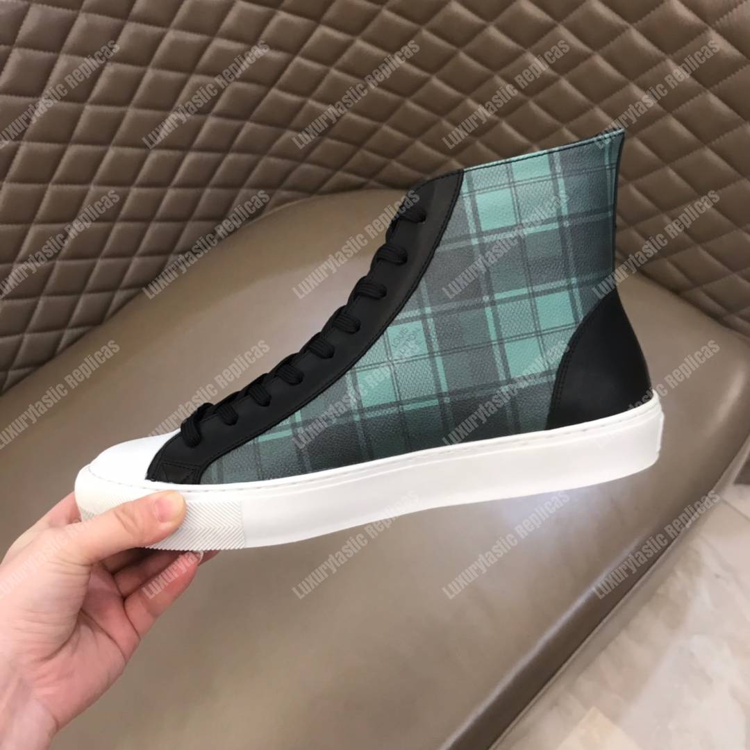 LV Tattoo Sneaker Boot Dameir Tartan Canvas Green